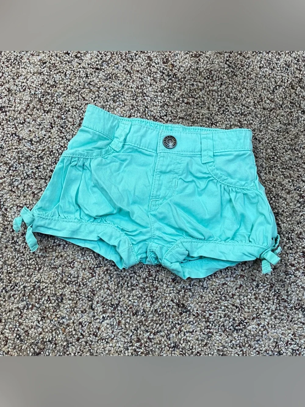 Old Navy Teal 3-6 months Tie-Hem High-Waist Shorts